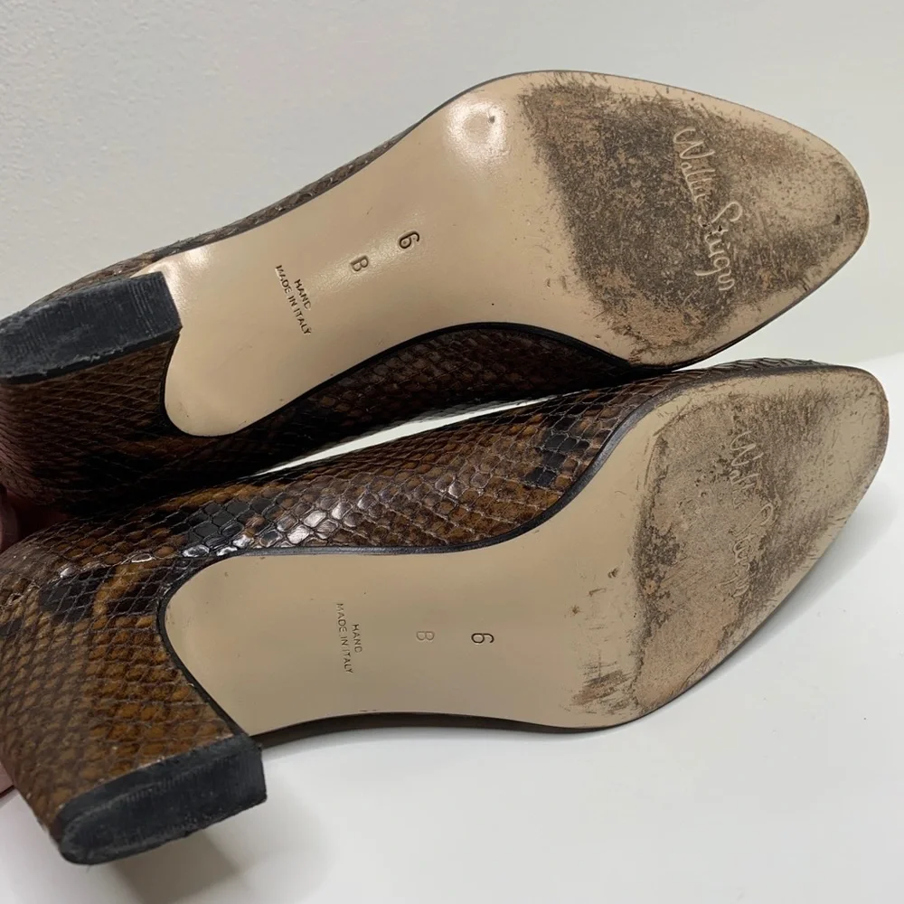 Walter Steiger Snake Print Size 6 B Pumps Almond Toe Career Classy